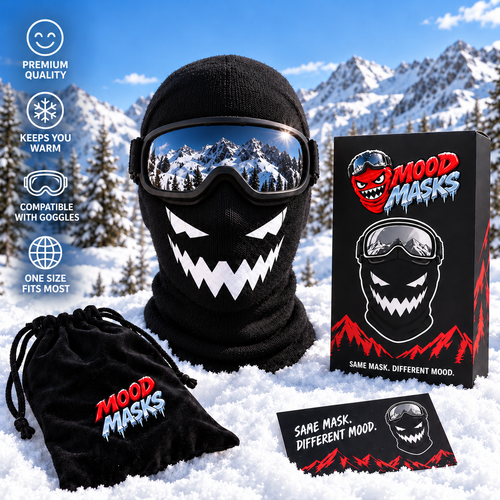 Mood Masks knitted ski balaclavas – Same mask. Different mood.